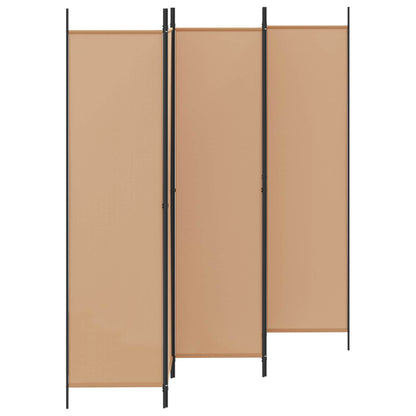 Paravento a 5 Pannelli Beige 250 x 200 cm Tessuto