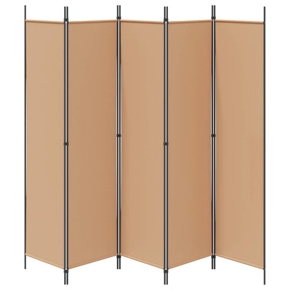 Paravento a 5 Pannelli Beige 250 x 200 cm Tessuto