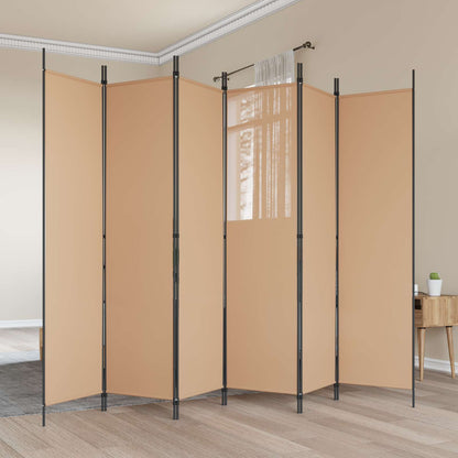 Divisore per Stanza a 6 Pannelli Beige 300 x 200 cm Tessuto
