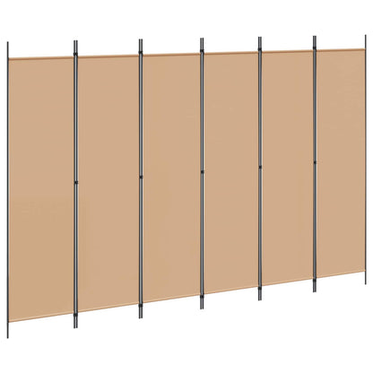 Divisore per Stanza a 6 Pannelli Beige 300 x 200 cm Tessuto