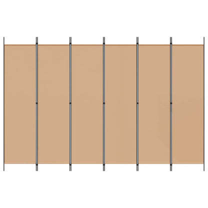 Divisore per Stanza a 6 Pannelli Beige 300 x 200 cm Tessuto