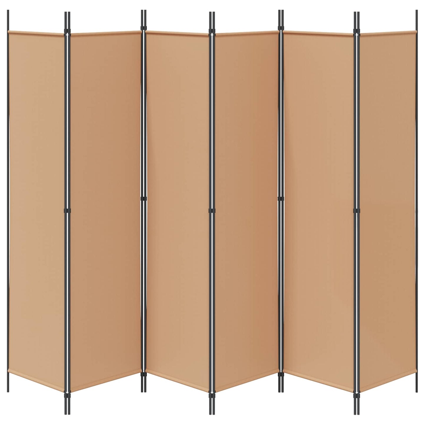 Divisore per Stanza a 6 Pannelli Beige 300 x 200 cm Tessuto