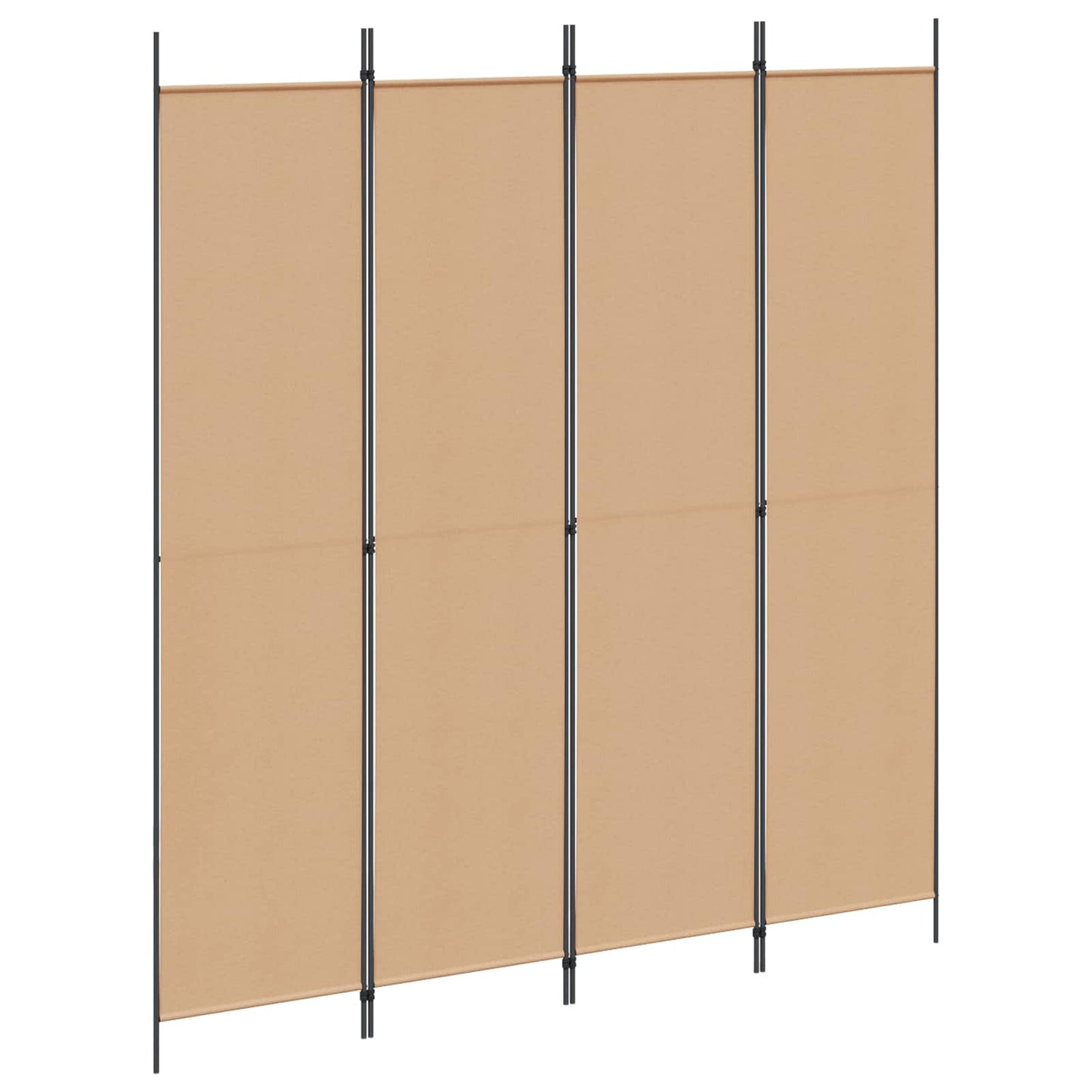 Paravento a 4 Pannelli Beige 200 x 220 cm Tessuto