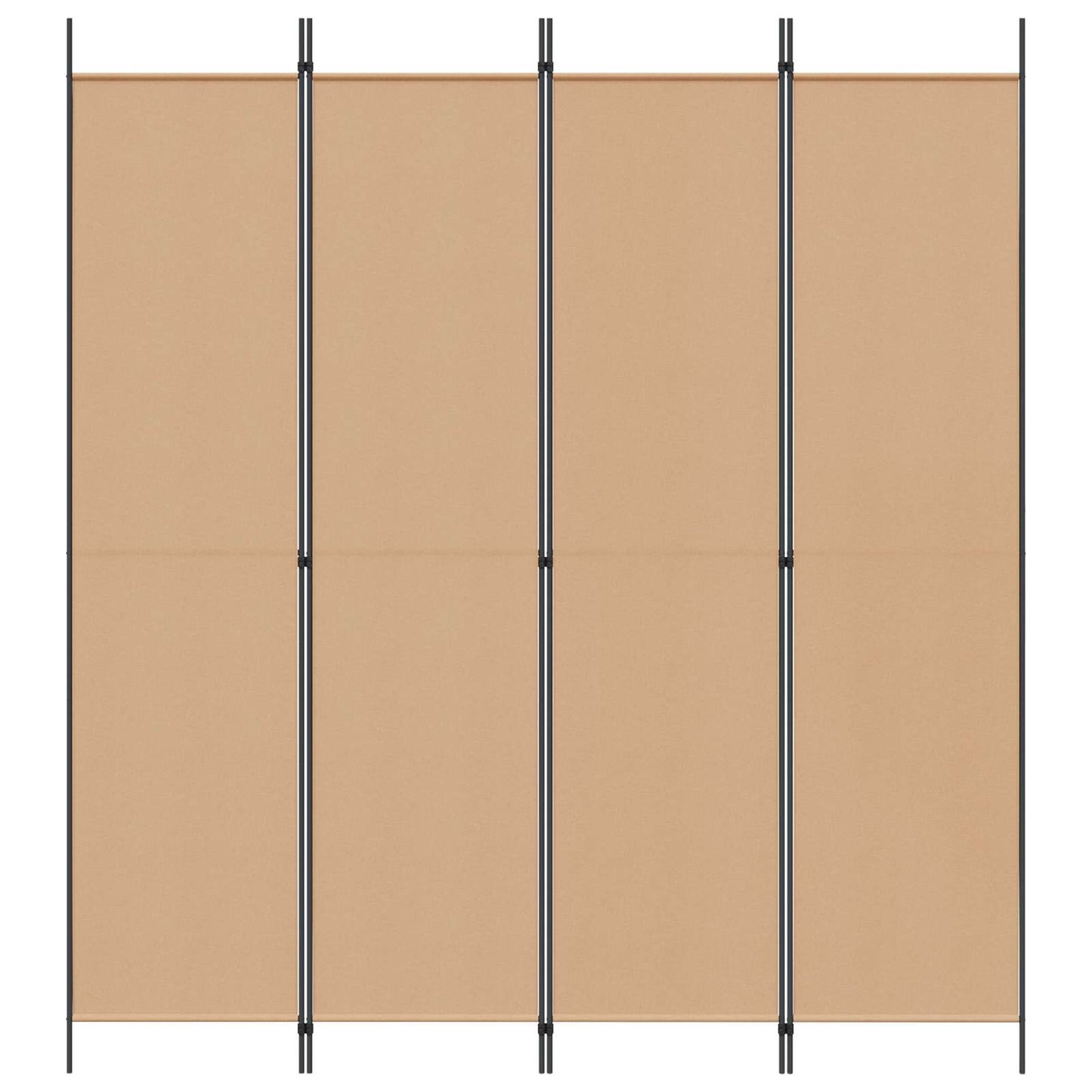 Paravento a 4 Pannelli Beige 200 x 220 cm Tessuto
