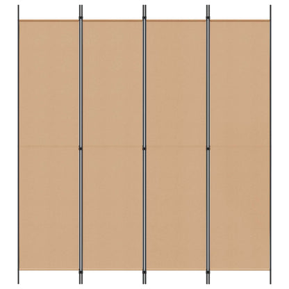 Paravento a 4 Pannelli Beige 200 x 220 cm Tessuto