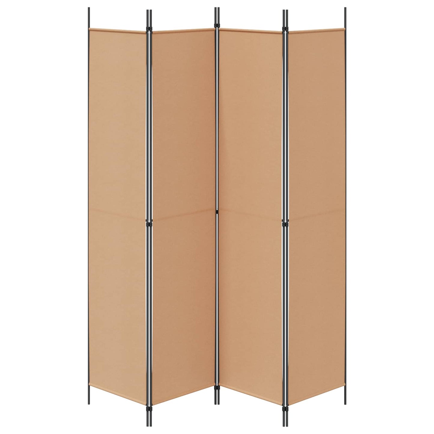 Paravento a 4 Pannelli Beige 200 x 220 cm Tessuto
