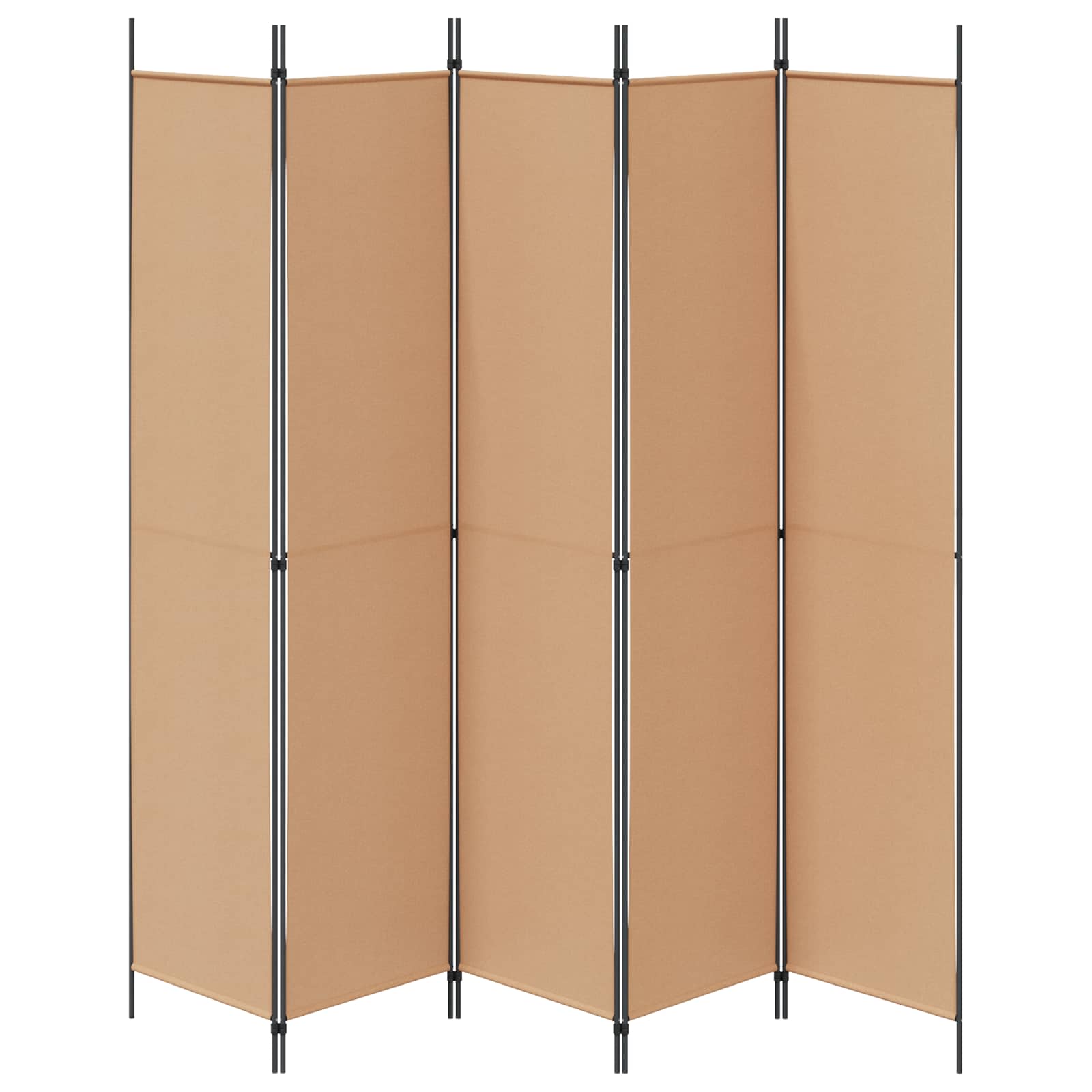Paravento a 5 Pannelli Beige 250 x 220 cm Tessuto | homemem39