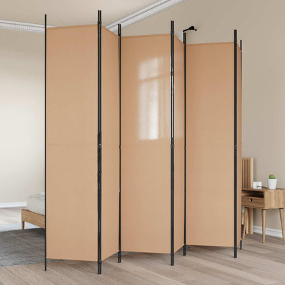Divisore per Stanza a 6 Pannelli Beige 300 x 220 cm Tessuto