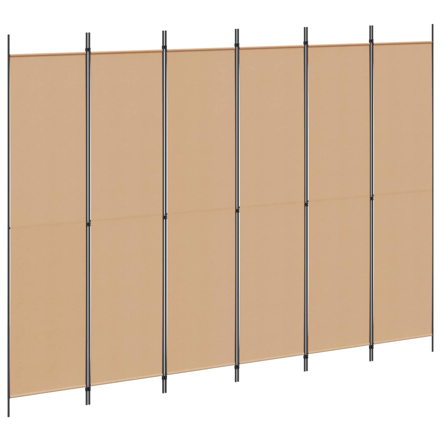 Divisore per Stanza a 6 Pannelli Beige 300 x 220 cm Tessuto