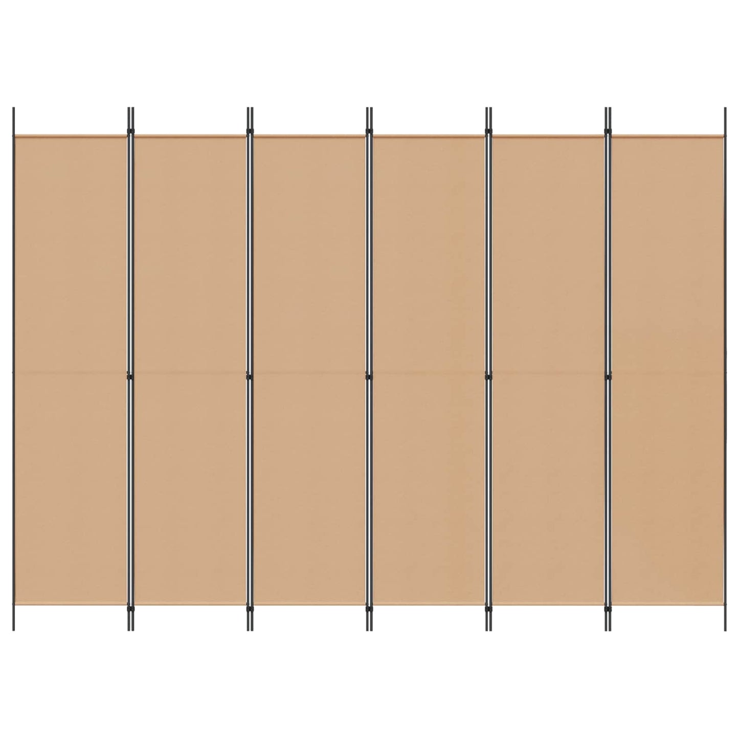 Divisore per Stanza a 6 Pannelli Beige 300 x 220 cm Tessuto