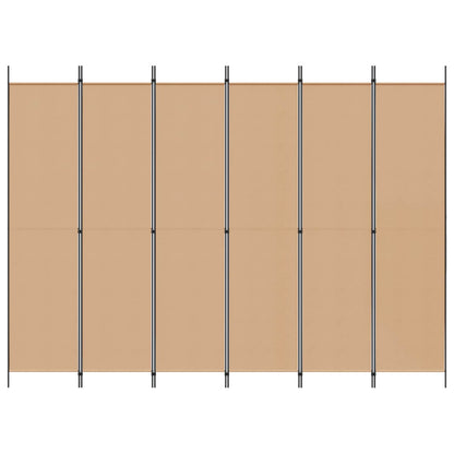 Divisore per Stanza a 6 Pannelli Beige 300 x 220 cm Tessuto
