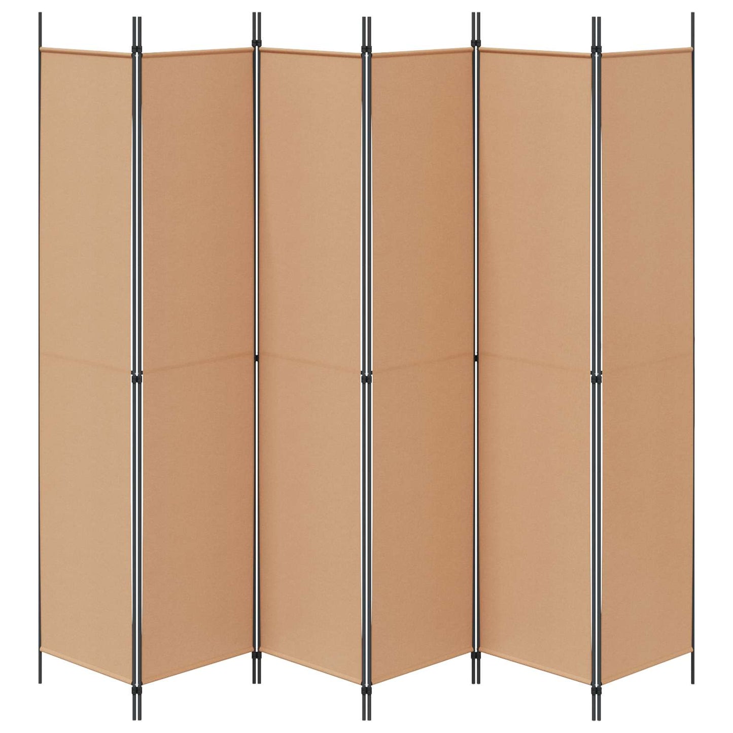 Divisore per Stanza a 6 Pannelli Beige 300 x 220 cm Tessuto