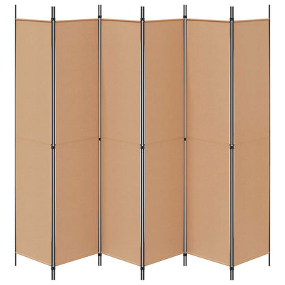 Divisore per Stanza a 6 Pannelli Beige 300 x 220 cm Tessuto