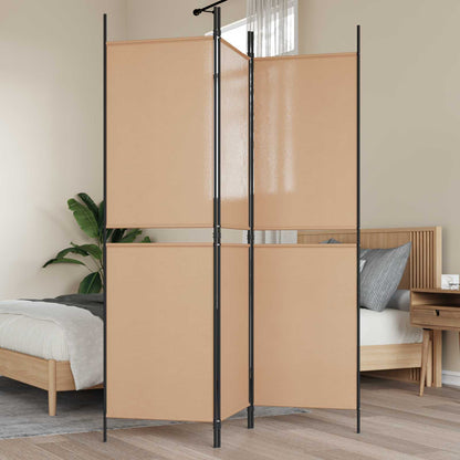 Paravento a 3 pannelli Beige 150 x 180 cm Tessuto
