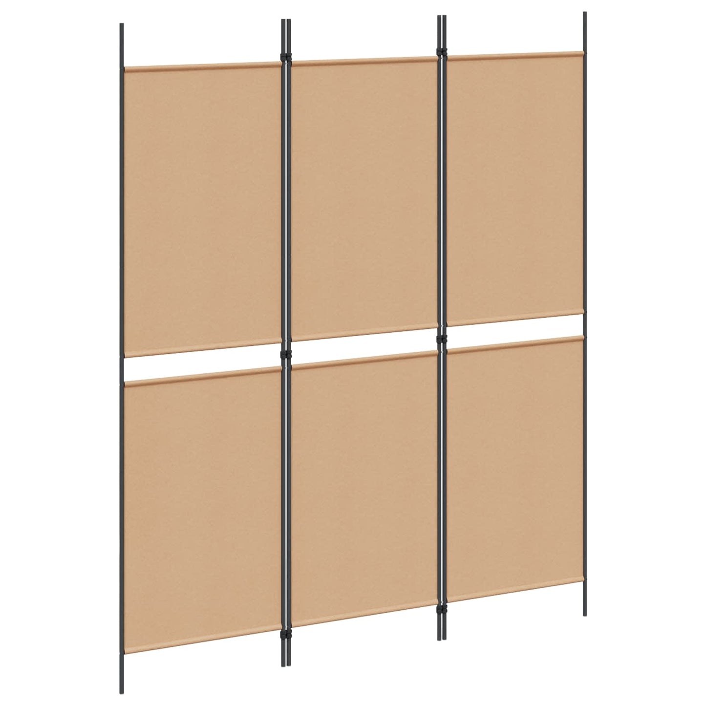 Paravento a 3 pannelli Beige 150 x 180 cm Tessuto