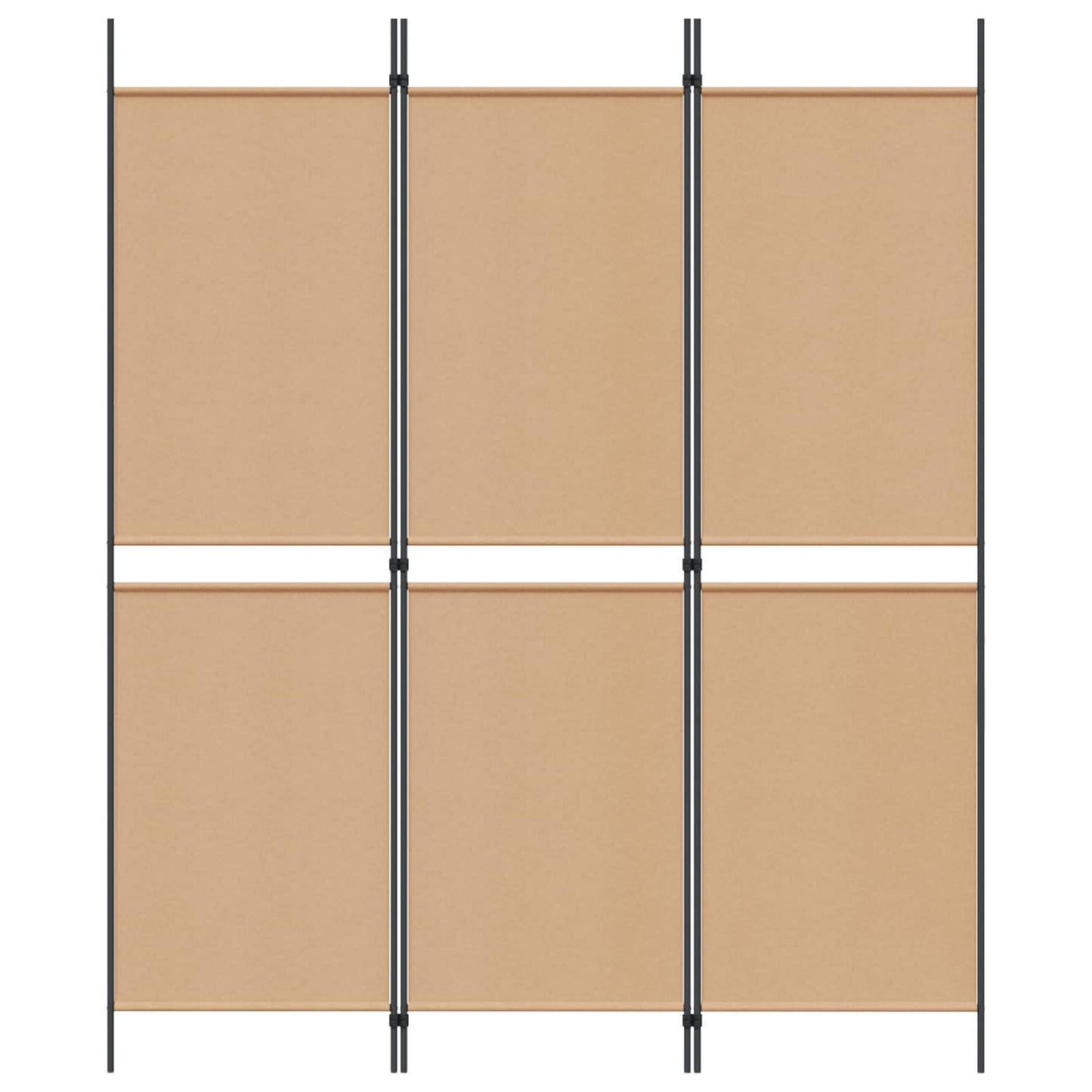 Paravento a 3 pannelli Beige 150 x 180 cm Tessuto