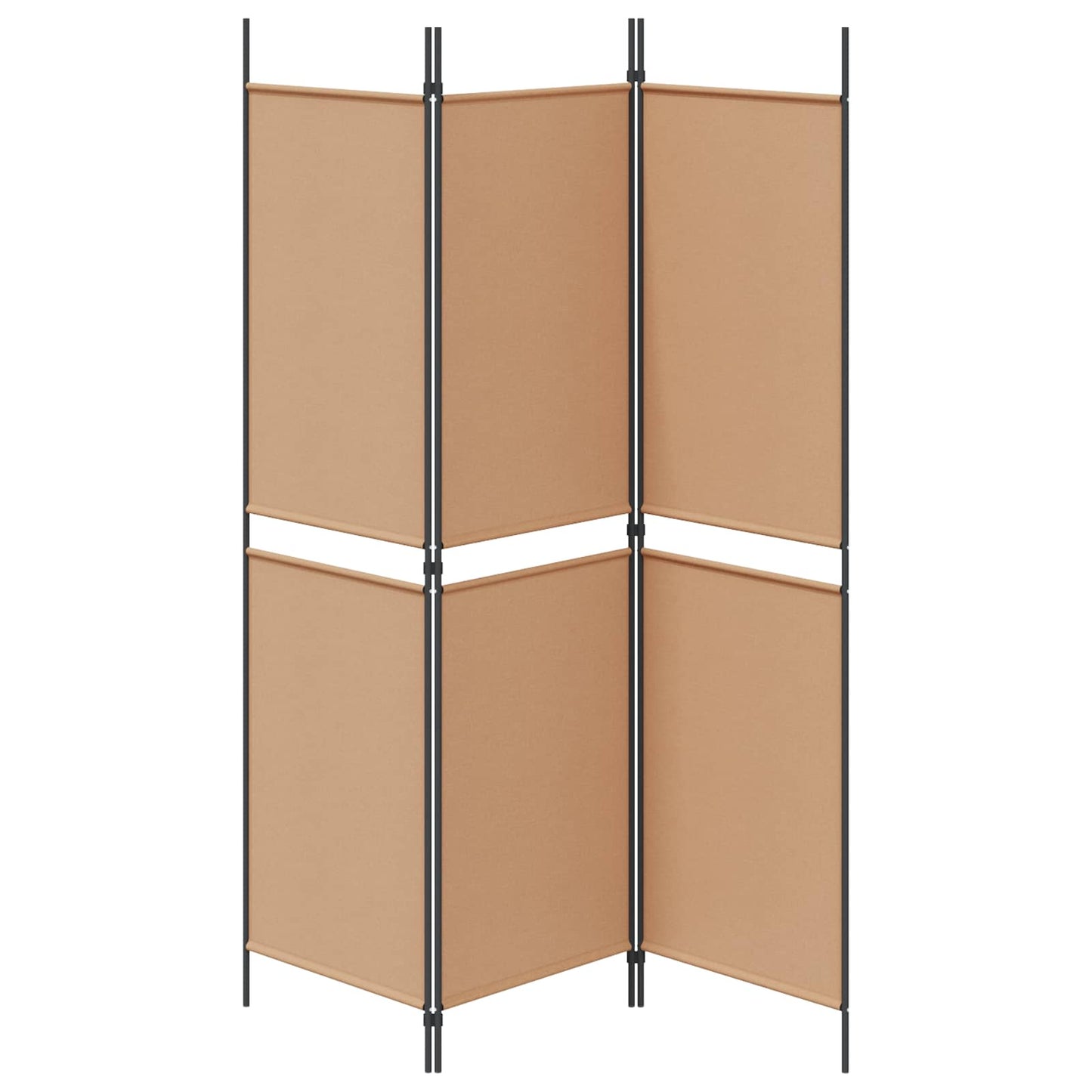 Paravento a 3 pannelli Beige 150 x 180 cm Tessuto