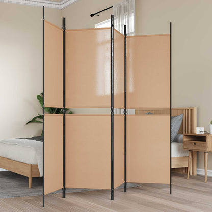 Paravento a 4 pannelli Beige 200 x 180 cm Tessuto