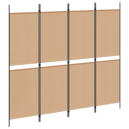 Paravento a 4 pannelli Beige 200 x 180 cm Tessuto