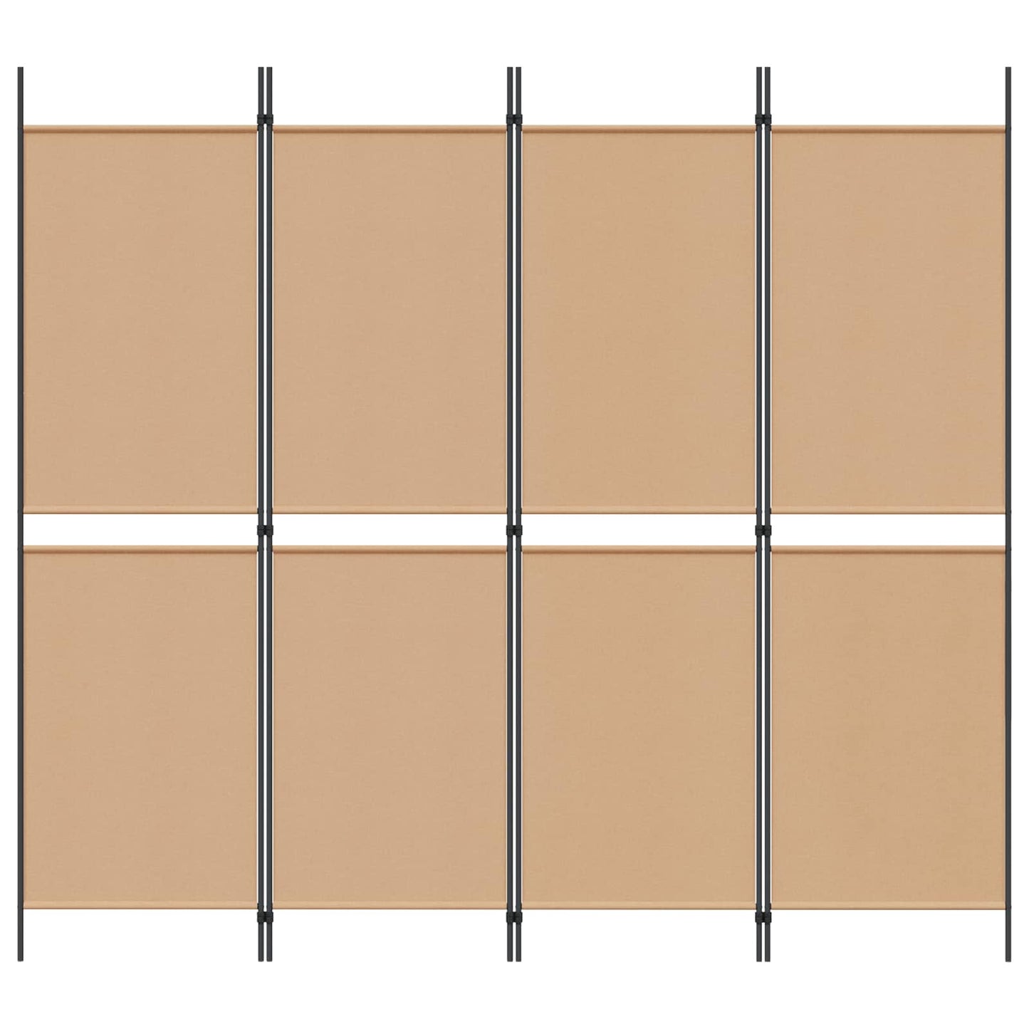 Paravento a 4 pannelli Beige 200 x 180 cm Tessuto