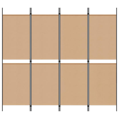 Paravento a 4 pannelli Beige 200 x 180 cm Tessuto