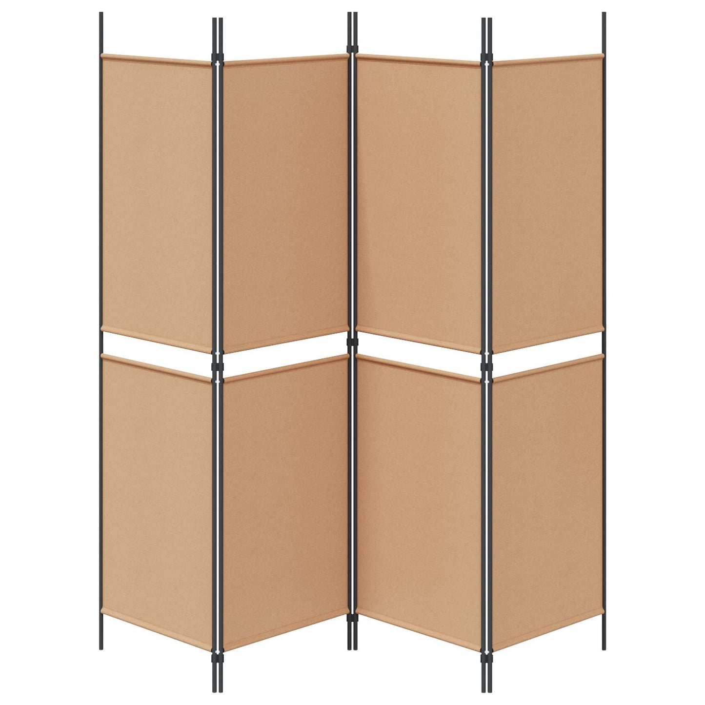 Paravento a 4 pannelli Beige 200 x 180 cm Tessuto