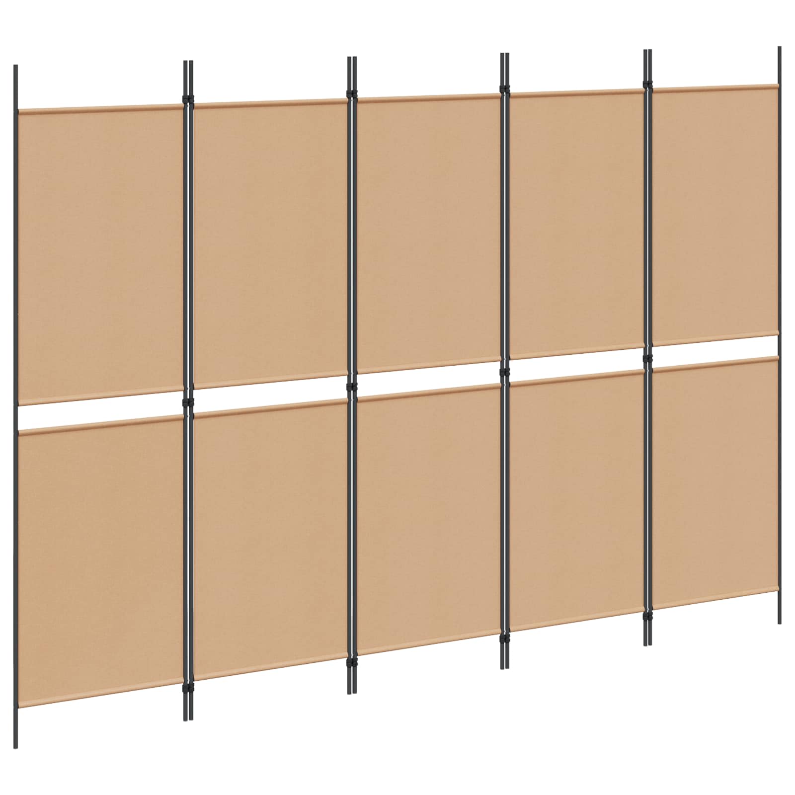 Paravento a 5 Pannelli Beige 250 x 180 cm Tessuto | homemem39