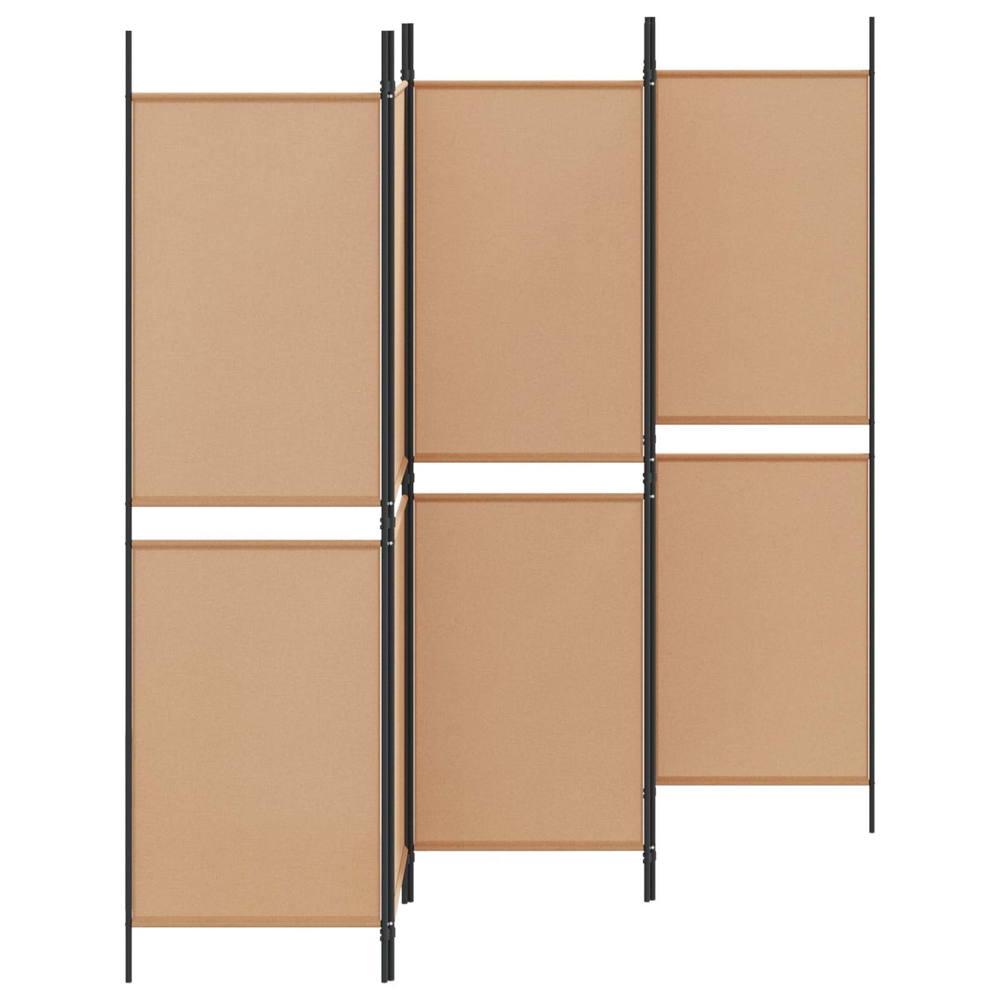 Paravento a 5 Pannelli Beige 250 x 180 cm Tessuto