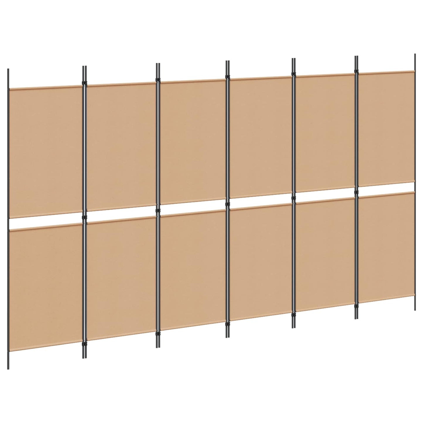 Divisore per Stanza a 6 Pannelli Beige 300 x 180 cm Tessuto