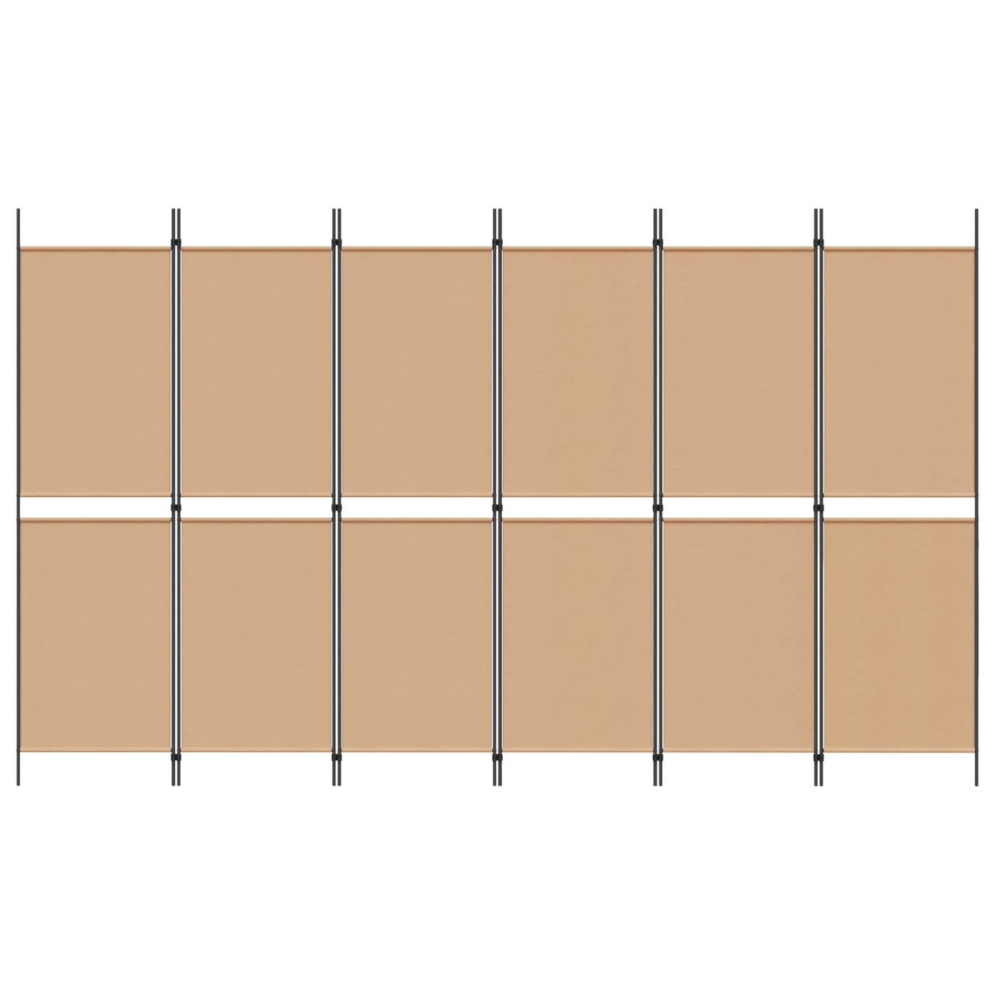 Divisore per Stanza a 6 Pannelli Beige 300 x 180 cm Tessuto