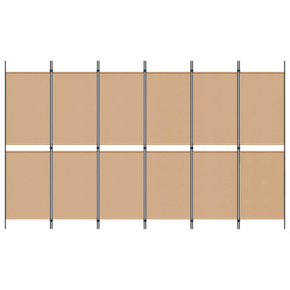 Divisore per Stanza a 6 Pannelli Beige 300 x 180 cm Tessuto
