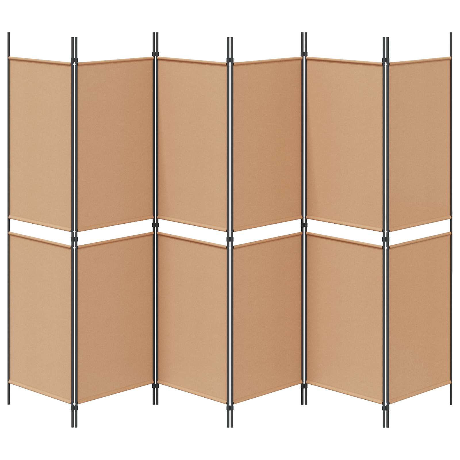 Divisore per Stanza a 6 Pannelli Beige 300 x 180 cm Tessuto | homemem39