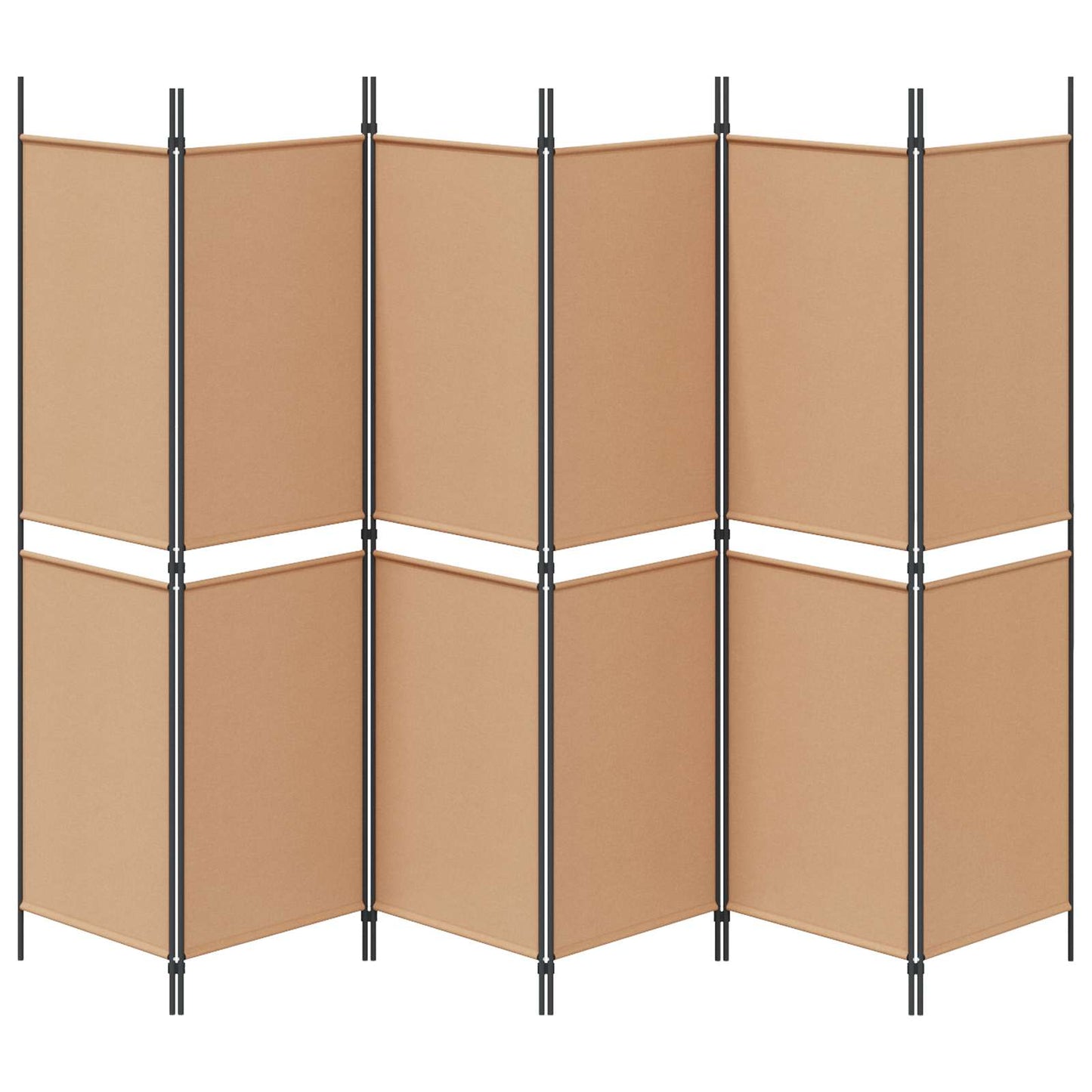 Divisore per Stanza a 6 Pannelli Beige 300 x 180 cm Tessuto