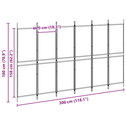 Divisore per Stanza a 6 Pannelli Beige 300 x 180 cm Tessuto
