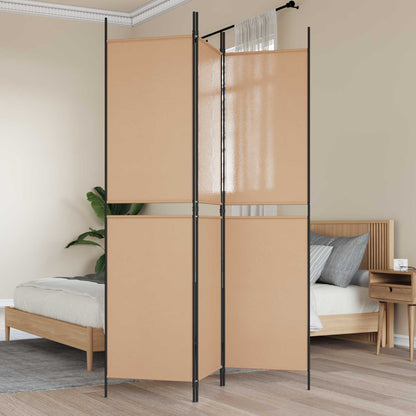 Paravento a 3 pannelli Beige 150 x 200 cm Tessuto