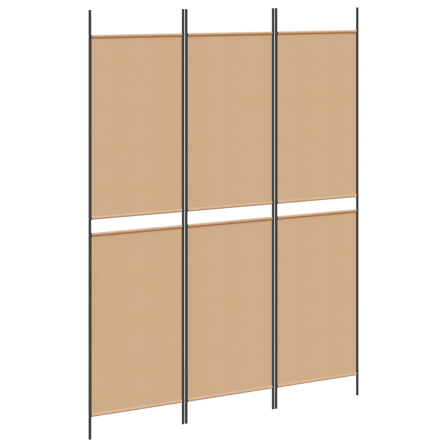 Paravento a 3 pannelli Beige 150 x 200 cm Tessuto