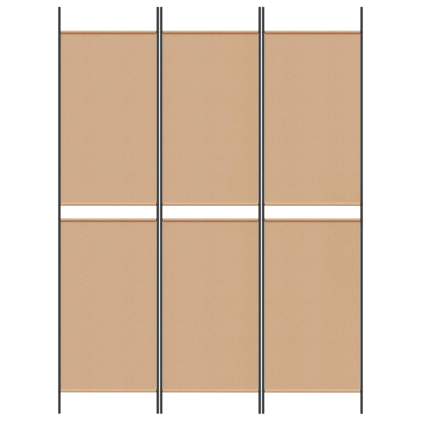 Paravento a 3 pannelli Beige 150 x 200 cm Tessuto
