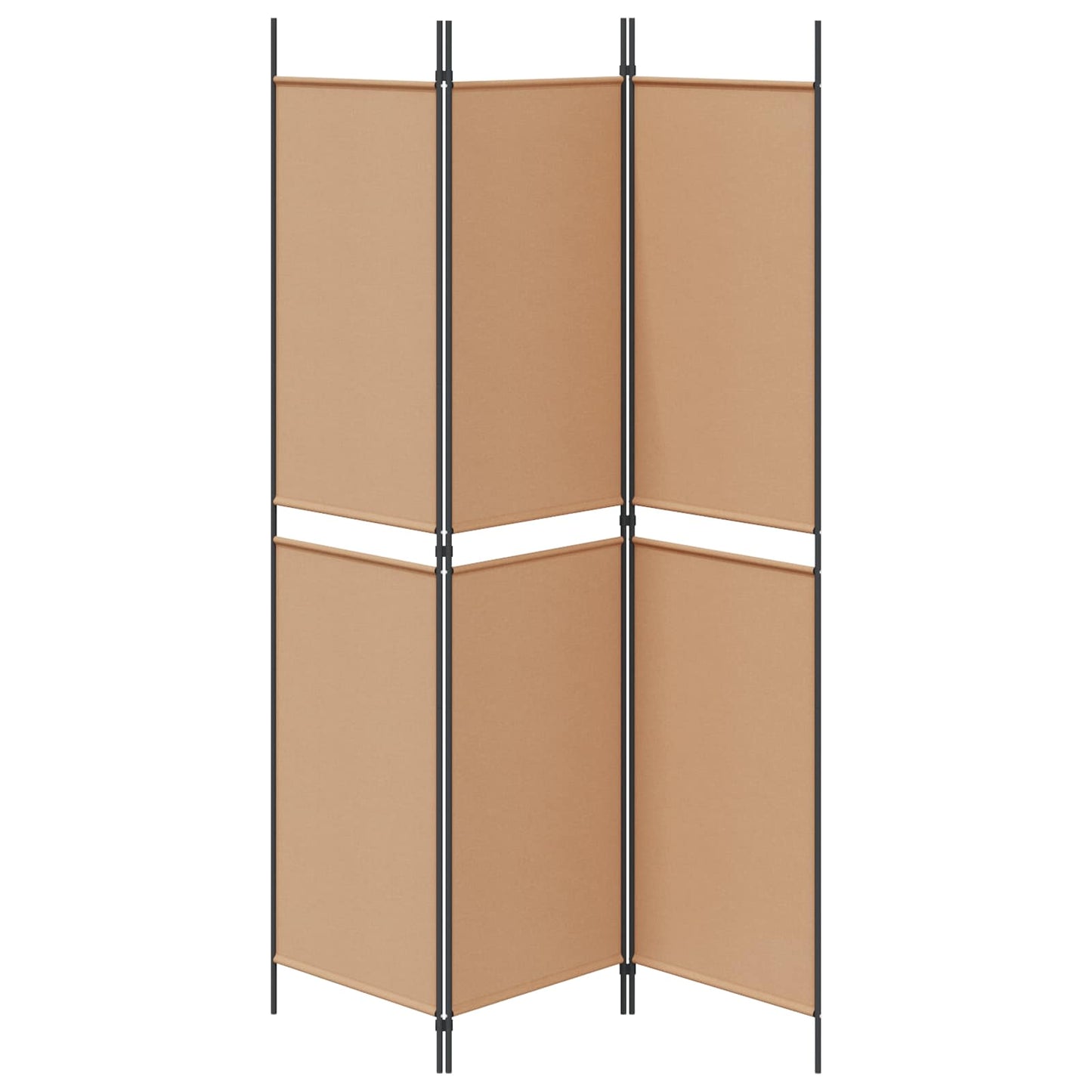 Paravento a 3 pannelli Beige 150 x 200 cm Tessuto
