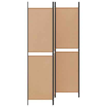 Paravento a 4 Pannelli Beige 200 x 200 cm Tessuto