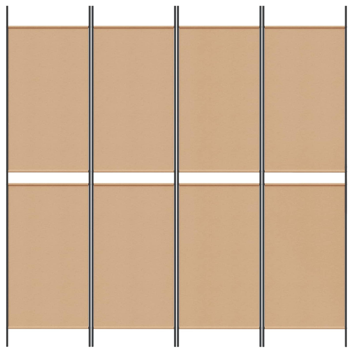 Paravento a 4 Pannelli Beige 200 x 200 cm Tessuto