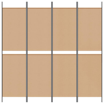 Paravento a 4 Pannelli Beige 200 x 200 cm Tessuto
