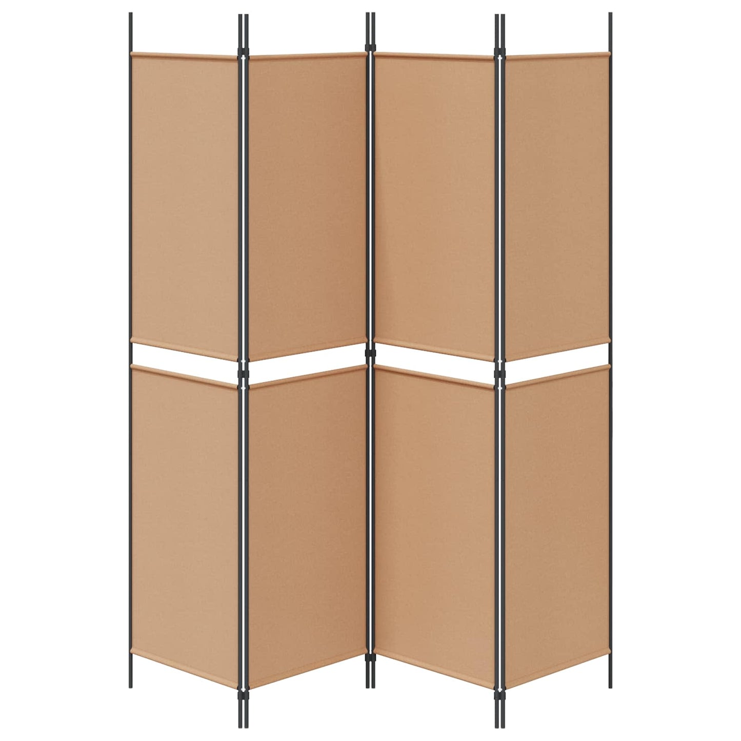 Paravento a 4 Pannelli Beige 200 x 200 cm Tessuto