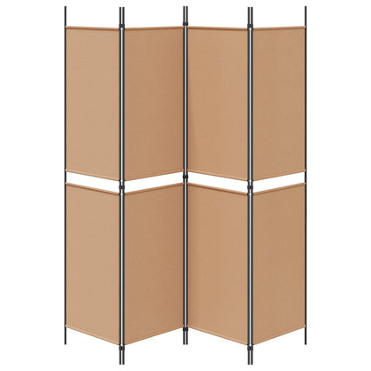 Paravento a 4 Pannelli Beige 200 x 200 cm Tessuto