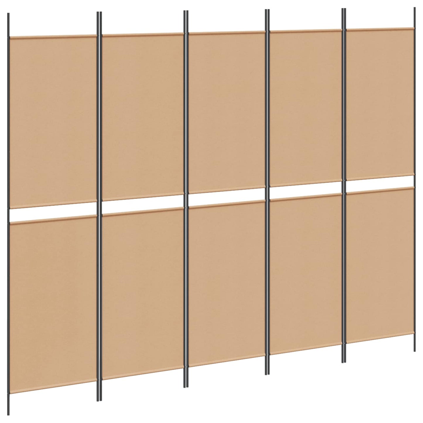 Pannello divisorio a 5 parti Beige 250 x 200 cm Tessuto