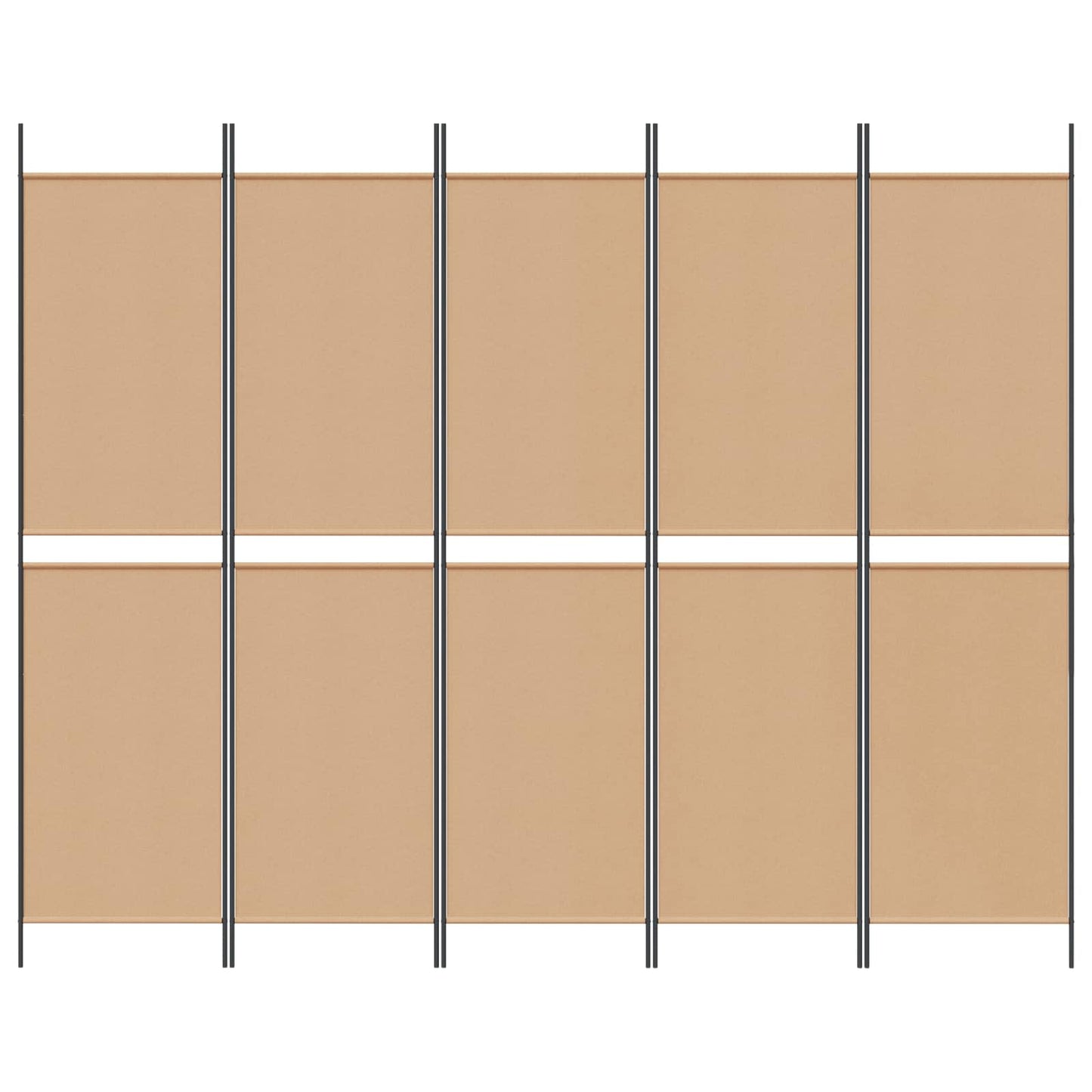 Pannello divisorio a 5 parti Beige 250 x 200 cm Tessuto