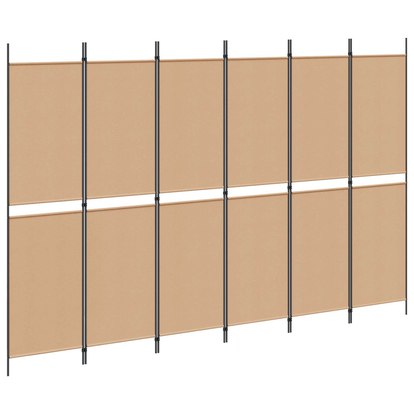Divisore per Stanza a 6 Pannelli Beige 300 x 200 cm Tessuto