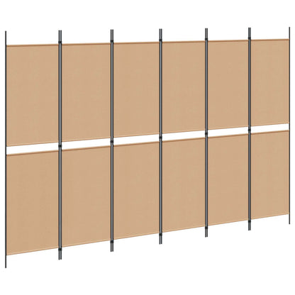 Divisore per Stanza a 6 Pannelli Beige 300 x 200 cm Tessuto