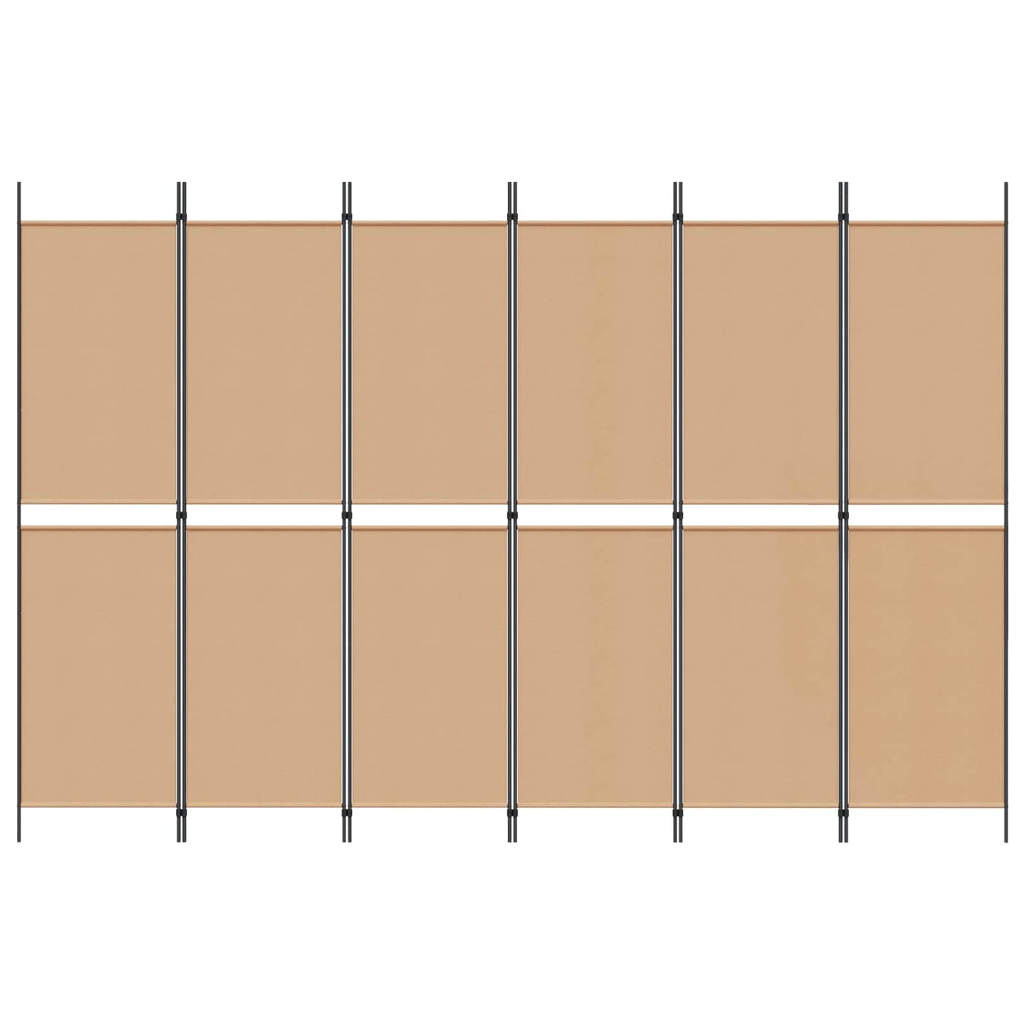 Divisore per Stanza a 6 Pannelli Beige 300 x 200 cm Tessuto
