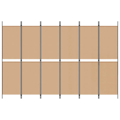 Divisore per Stanza a 6 Pannelli Beige 300 x 200 cm Tessuto