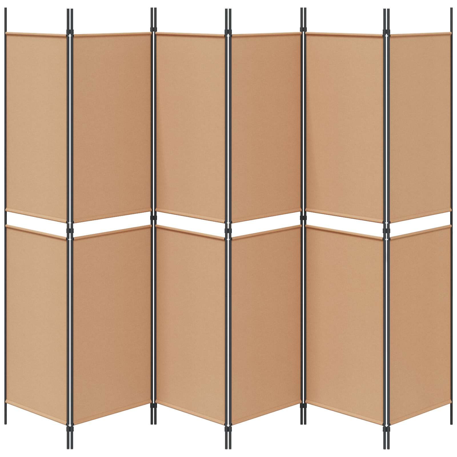 Divisore per Stanza a 6 Pannelli Beige 300 x 200 cm Tessuto | homemem39